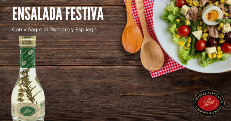 Ensalada festiva con vinagre de vino al romero y espliego